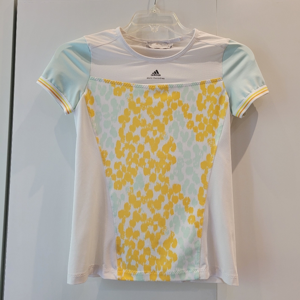 Adidas Yellow, Mint and White Graphic Tee